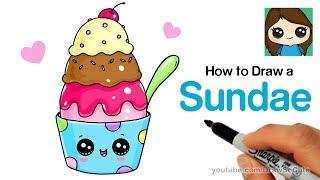 How to Draw an Ice Cream Sundae Easy and Cute