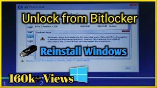 How to install windows on Bitlocker Encrypted Drive | Reinstall Windows