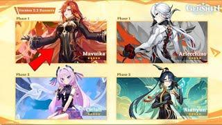 Version 5.3 BANNERS FINALLY CONFIRMED!! Mavuika & Arlecchino In 5.3 PHASE 1 BANNERS - Genshin leaks