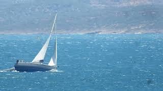 Elan 310 Close reach upwind sailing in Aegean Sea