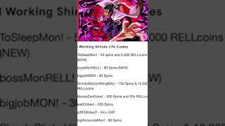 Shindo life working codes