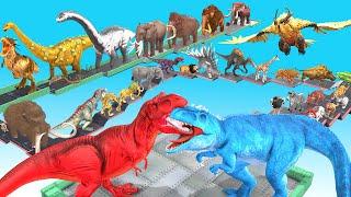 EPIC GIGA T-REX DEATHRUN The Toughest of All Animals Dinosaurs Fight Animal Revolt Battle Simulator