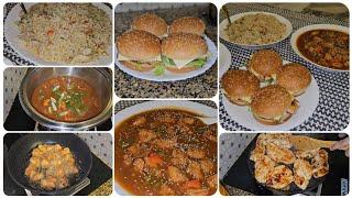 Chicken Manchurian easy recipe! Chicken egg fried rice! Baiti nain banaye Burgers! Family dinner !