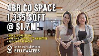 Bellewaters | 4 BR Co Space For Sale | Singapore Condo Ready to Move in  @1335 sqft for $1.7 mil!