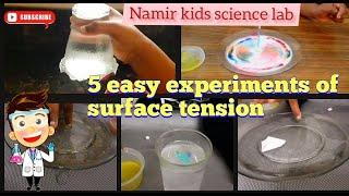 5 easy experiments of surface tension... namir kids science lab...