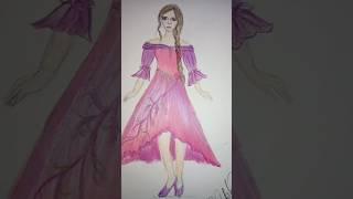 How look is dress #2003 #drawingtechniques #pencilart  #vish short# designer