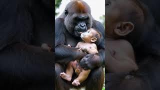 Gorillas and human descendants #cute #lovely #animals #poor #baby#gorilla