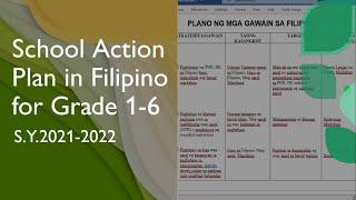 Sample of School Action Plan in Filipino for Grade 1-6