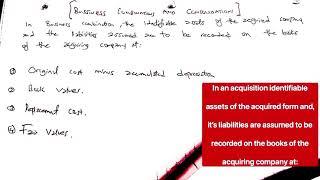 Fair Value & Business Consolidation MC Question #CPA #IMACMA #CMA