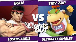 Lights Out LOSERS SEMIS - Ikan (Ryu) Vs. TM7_ZAP (Bowser Jr) Smash Ultimate - SSBU