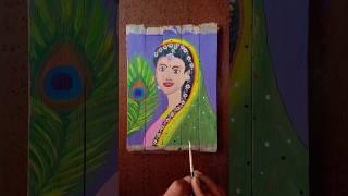 Radha Ji Painting on Wood #radha #radhekrishna #radhakrishna #shorts