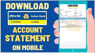 How To Download Indian Bank Account Statement PDF online on Mobile Banking