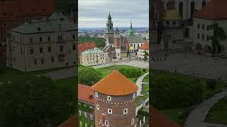 Wawel Castle from a bird's eye view. Drone video in 4k