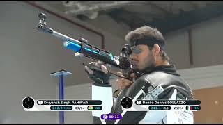 Divyansh Singh Panwar of India  shoots down the World Record and Goldin Men's 10m Air Rifle.