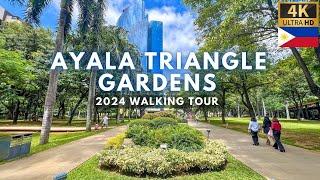 Relaxing Walk at AYALA TRIANGLE GARDENS in Makati City [4K] Philippines - August 2024