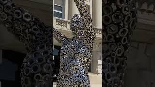 Installation of Dazzling Stainless Steel Sculpture in Jefferson, Iowa