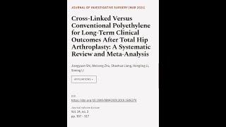 Cross-Linked Versus Conventional Polyethylene for Long-Term Clinical Outcomes After T... | RTCL.TV