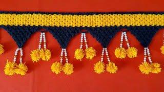 DIY - DOOR HANGING TORAN FROM WOOLEN HANDMADE TORAN VERY EASY || DIY HOW TO MAKE DOOR HANGING TORAN