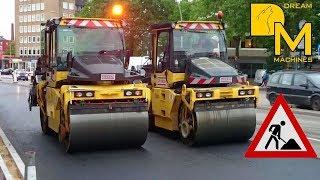 Watch amazing road construction! Resurfacing busy road 1500 tons of asphalt! Bomag drum roller ️