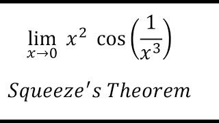 Calculus Help: Squeeze's Theorem: lim (x→0)⁡ x^2 cos⁡(1/x^3 ) - Squeeze's Theorem - SOLVED!!!