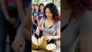 Cutting the biggest musang king durian - amazing durian cutting skill #durian #musangking