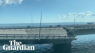 Crimea bridge appears damaged amid reports of explosions