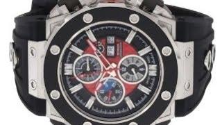 GV2 by Gevril Men's 8800 Corsaro Round Automatic Chronograph Sapphire Crystal Red Dial