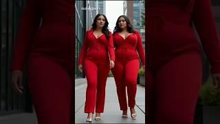 Ai short video | Twin Divas in Red | Plus Size Fashion Perfection #beautybeyondsize #plussizebeauty
