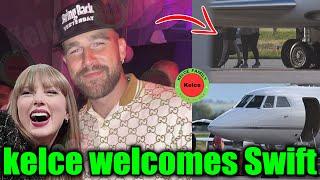 Travis Kelce Excitedly Welcomes GF Taylor Swift Back to Their Mansion in Kansas City