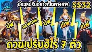 RoV : ด่วน! ปรับ 7 ฮีโร่ โดนเนิฟเพิ่ม - บัฟโคตรดี SS32 แพทช์ไทย(บัฟ-เนิฟ) | AbGamingZ