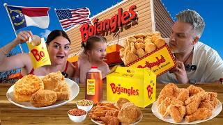 Brits Try BOJANGLES Chicken and Biscuits for the first time! N.C. USA