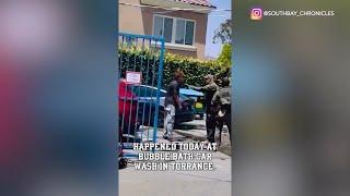Owner yells at ICE agents raiding his Torrance car wash