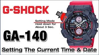 GA-140 G-SHOCK 5612 Set Time, Date, Home City, 12/24H, DST, Light Duration - easy Tutorial