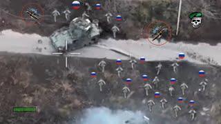 Horrible! Ukrainian FPV drone blows up Russian infantry platoon newly deployed in Pokrovsky