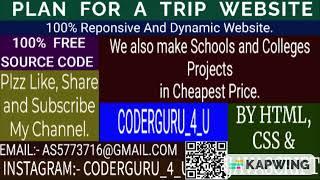 Responsive Tour & Travel Agency Website Design - HTML CSS JAVASCRIPT  #css #html #javascript #live