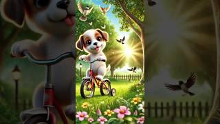 Puppy’s Daily Song: Rainy Bike Adventure #cute #song #3d #puppy #rainyday