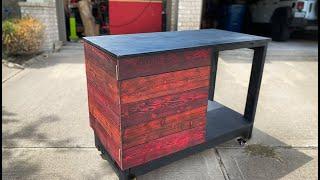 Mobile Workbench / Sanding Station w/ Colored Shou Sugi Ban