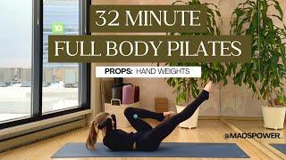 32-Min Full Body Pilates - w/ Light Hand Weights