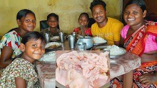 Chicken Skin Eating|Rice Chicken Skin Curry |Denner Eating