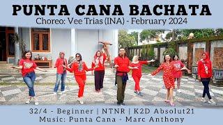 Punta Cana Bachata Line Dance | Beginner | @veetrias (INA)