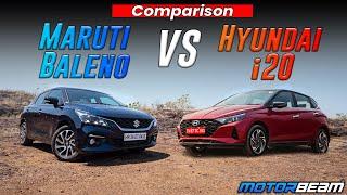 2022 Maruti Baleno vs Hyundai i20 Comparison - Which Premium Hatch To Buy? | MotorBeam