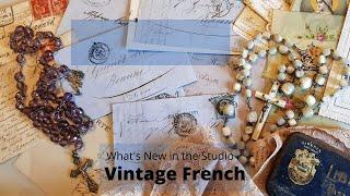 Vintage Paper, Lace, Tins, Handwritten Cards, and Rosaries: What's new in the studio