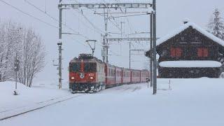 A winter day with Rhaetian Railway, 2020