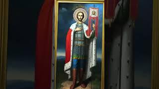 Икона Александра Невского 60х100. В киоте. Дерево,золото,масло. Цена 10000$