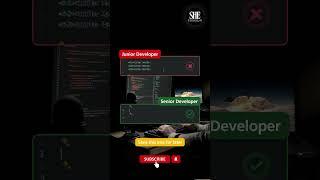 Junior vs. Senior Developer #Coding #WebDevelopment #LearnToCode #JuniorVsSenior #codetips