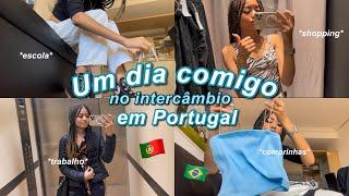 VLOG: Um dia comigo no intercâmbio em Portugal *shopping, comprinhas, escola* - Larah time 