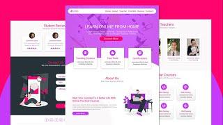 Complete Responsive Online Education Website Design Using [ HTML CSS JQUERY ] Step By Step
