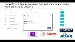 Laravel Fetch Data using Jquery Ajax and show data in modal with pagination | Laravel 9