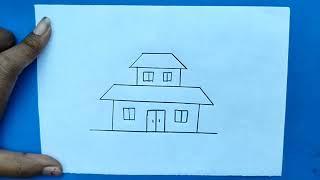 House Drawing Easy  | How to Draw a Small House Easy