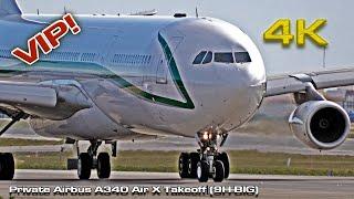 Private VIP Airbus A340 Air X Takeoff (9H-BIG)!